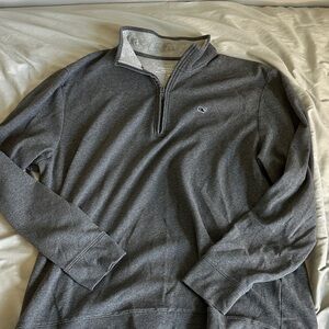 Vineyard Vines Charcoal Zip-Up Sweater